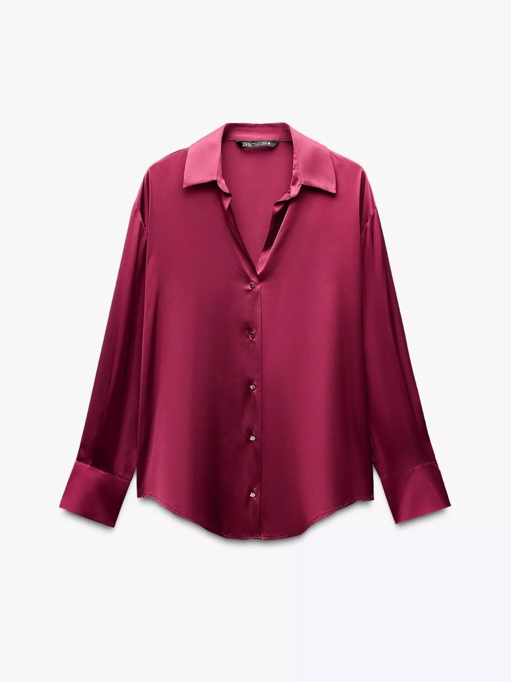 Zara Satin Effect Blouse in Maroon